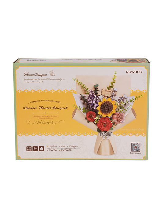Wooden Flower Bouquet 3D Puzzle, alternate view