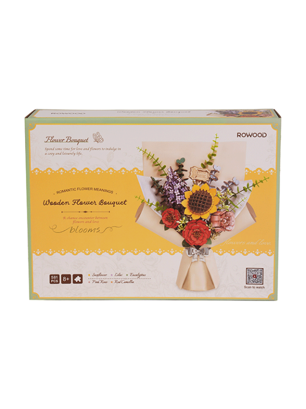 Wooden Flower Bouquet 3D Puzzle, alternate view