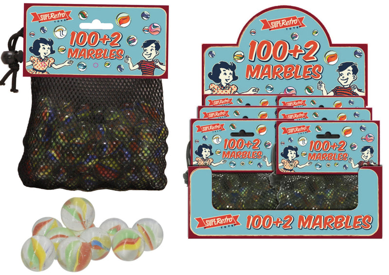 100+2 Marbles Retro In Net Bag