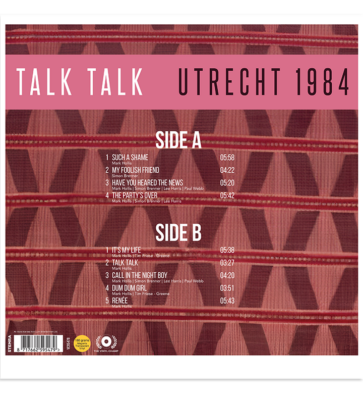 Talk Talk – Utrecht 1984 (Limited Edition 12-Inch Album on 180g Transparent Magenta Vinyl)