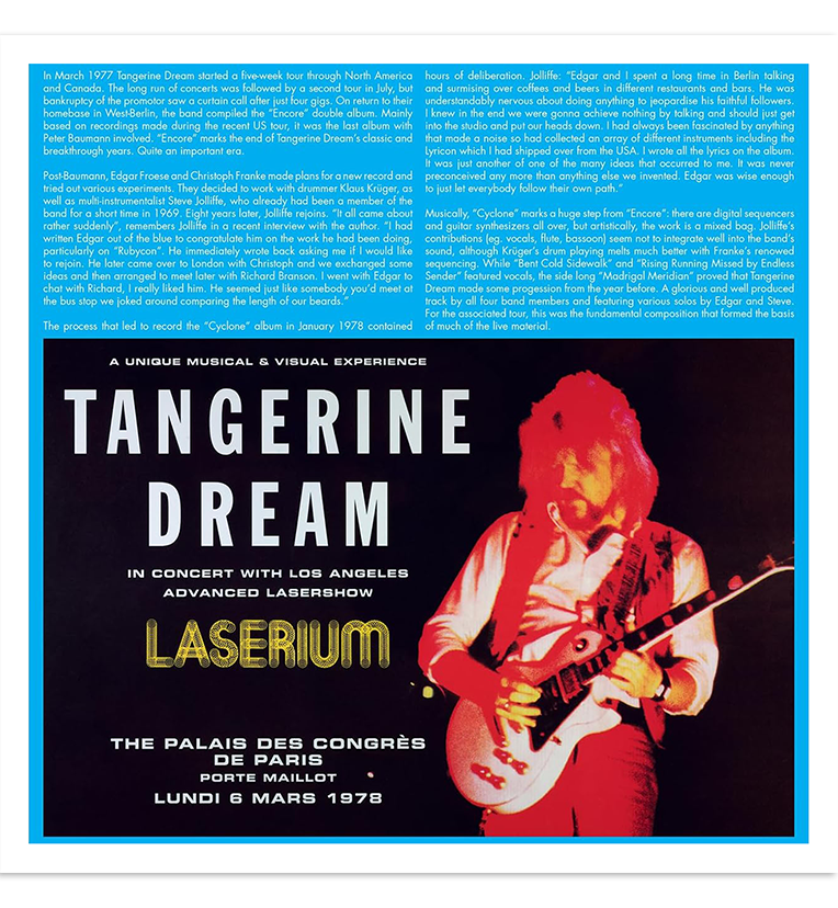 Tangerine Dream – Live in Paris, 6 March 1978 (RSD 2023 Limited Edition 3-LP Box Set on Split-Coloured Vinyl), rear view