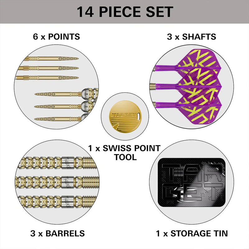 Luke The Nuke Littler G1 Prodigy Steel Tip Darts, close-up detail