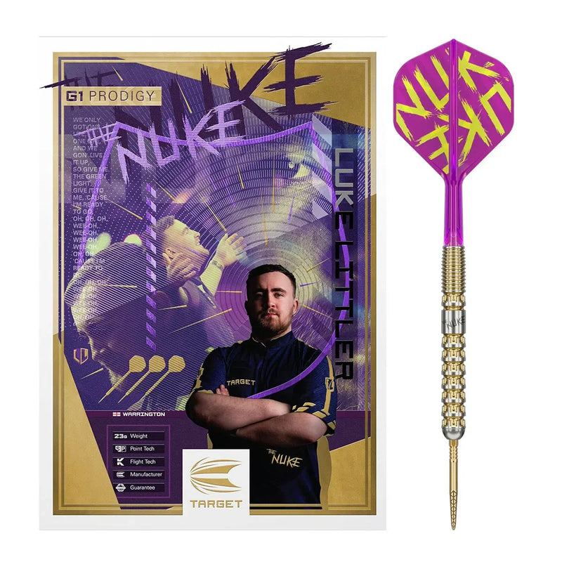 Luke The Nuke Littler G1 Prodigy Steel Tip Darts collectible from Queensferry Sports