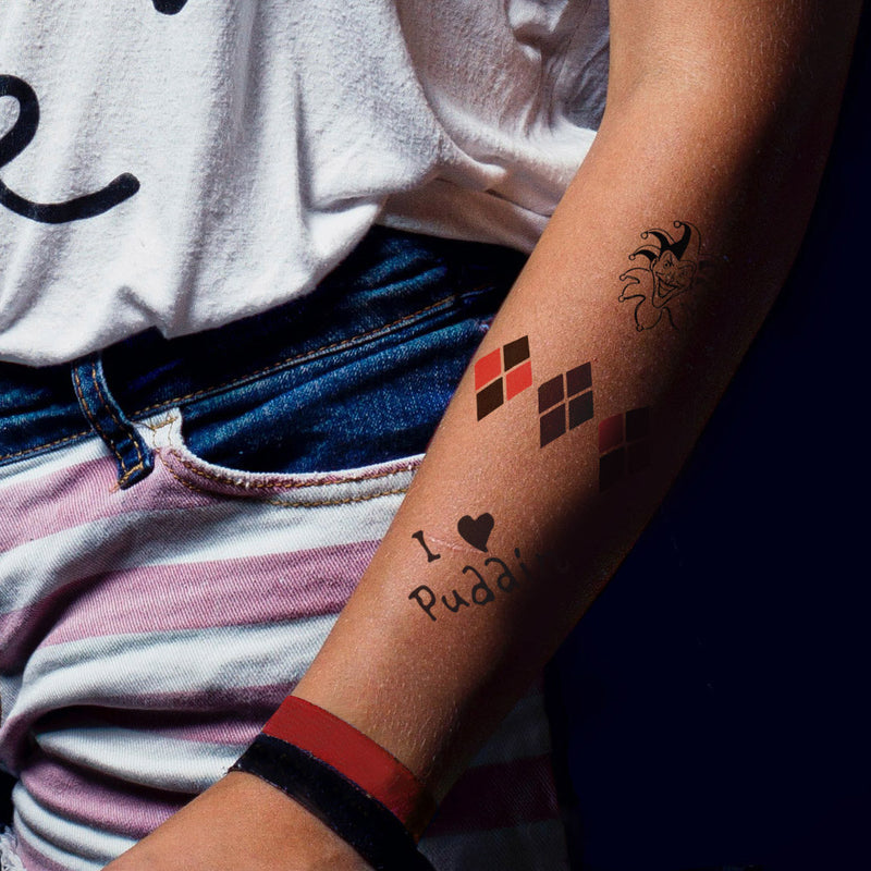 Set of 40 Harley Quinn Temporary Tattoos, alternate view