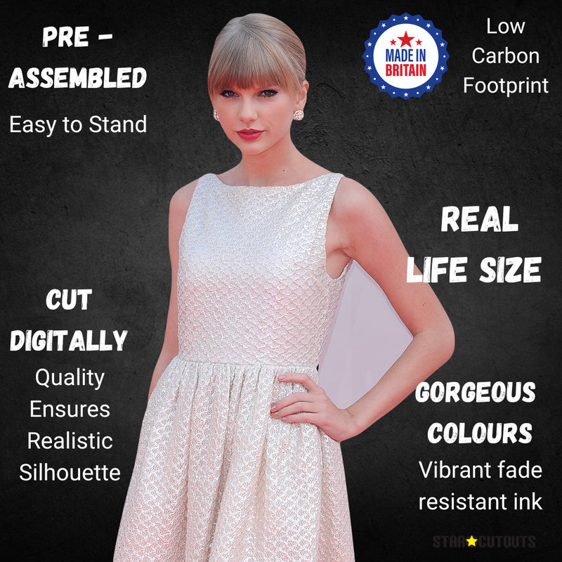 Taylor Swift (White Dress) Height 182cm Lifesize Cardboard Cut Out With Mini, rear view