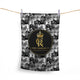 King Charles Coronation - B&W Collage - Lightweight, Microfibre Tea Towel