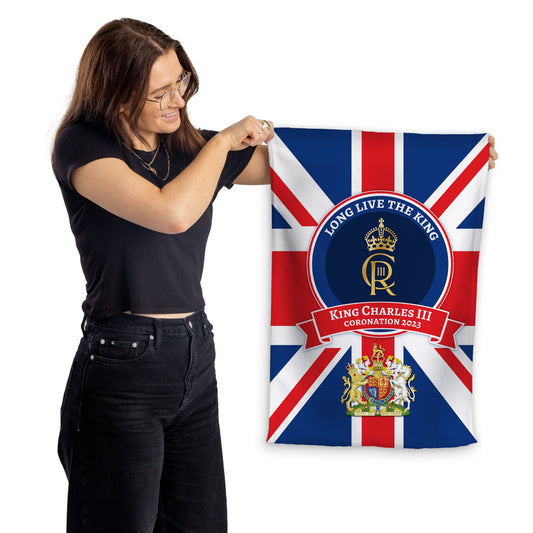 King Charles Coronation - Royal Cypher - Lightweight, Microfibre Tea Towel collectible from https://britishmade.gifts/