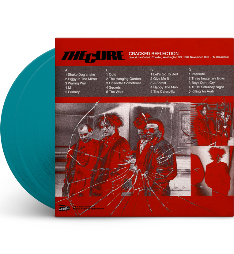 The Cure – Cracked Reflection: Live in Washington, D.C., 1984 (Limited Edition Double-LP on Transparent Teal, close-up detail