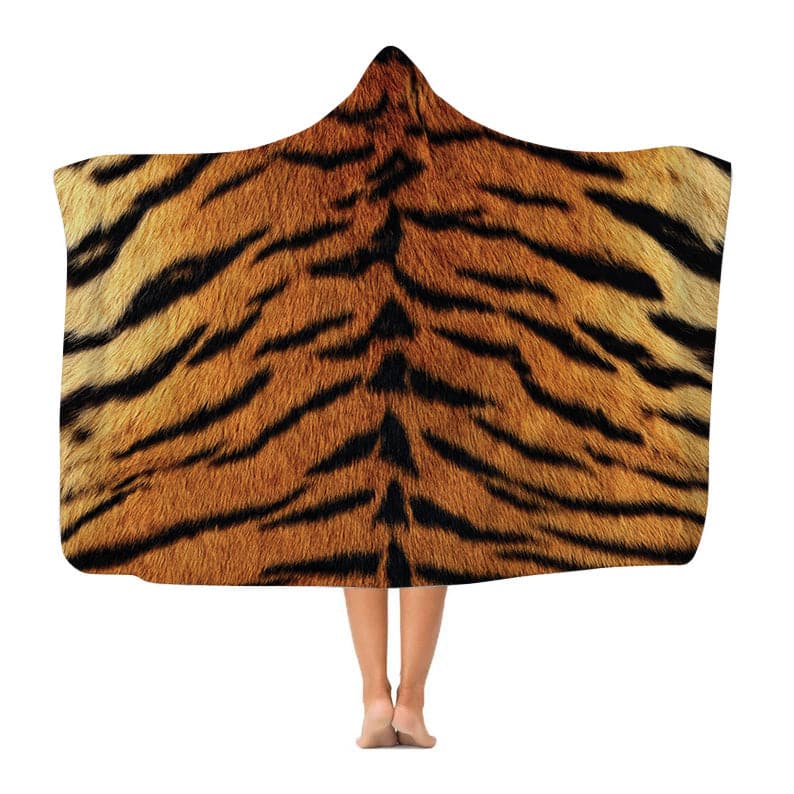 Tiger Print - Hooded Blanket collectible from https://britishmade.gifts/