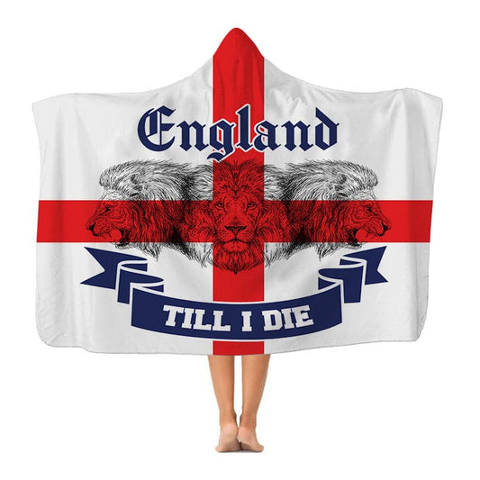 Till I Die - Roaring Lions - Euros Hooded Blanket collectible from https://britishmade.gifts/
