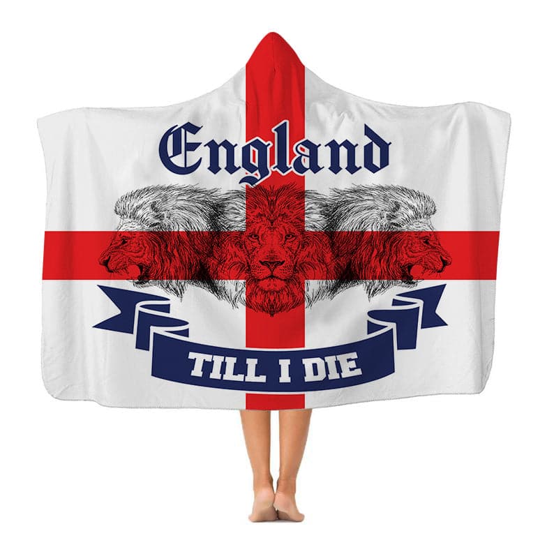 Till I Die - Roaring Lions - Euros Hooded Blanket collectible from https://britishmade.gifts/