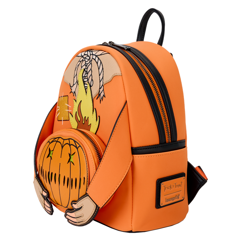 Trick 'R Treat Flaming Pumpkin Head Sam Loungefly Light Up Glow Mini Backpack