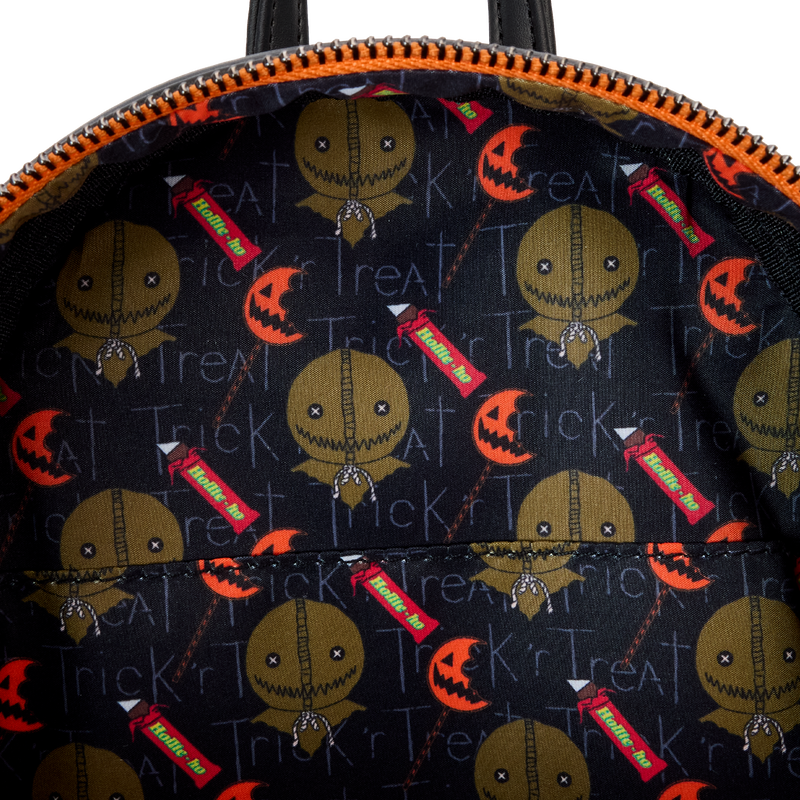 Trick 'R Treat Flaming Pumpkin Head Sam Loungefly Light Up Glow Mini Backpack