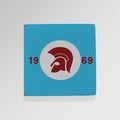 Trojan Claret & Blue - Drinks Coaster - Round or Square, side angle