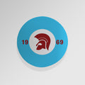 Trojan Claret & Blue - Drinks Coaster - Round or Square, alternate view