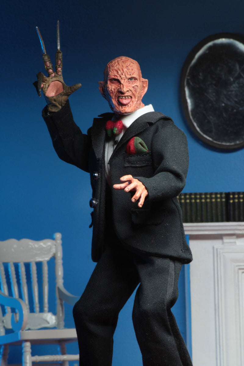 A Nightmare on Elm Street Tuxedo Freddy 8" Clothed Action Figure front view