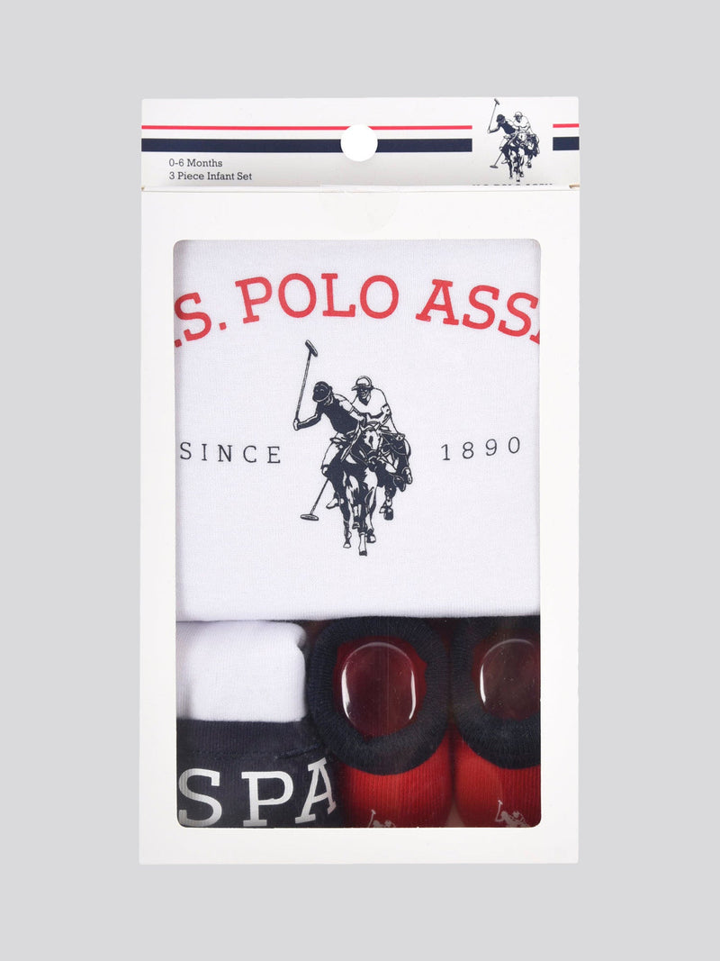 Baby 3 Piece Boxed Gifting Set in Bright White collectible from U.S. Polo Assn. UK