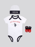 Baby 3 Piece Boxed Gifting Set in Bright White, alternate view