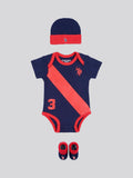 Baby 3 Piece Boxed Baby Gifting Set in Navy, alternate view