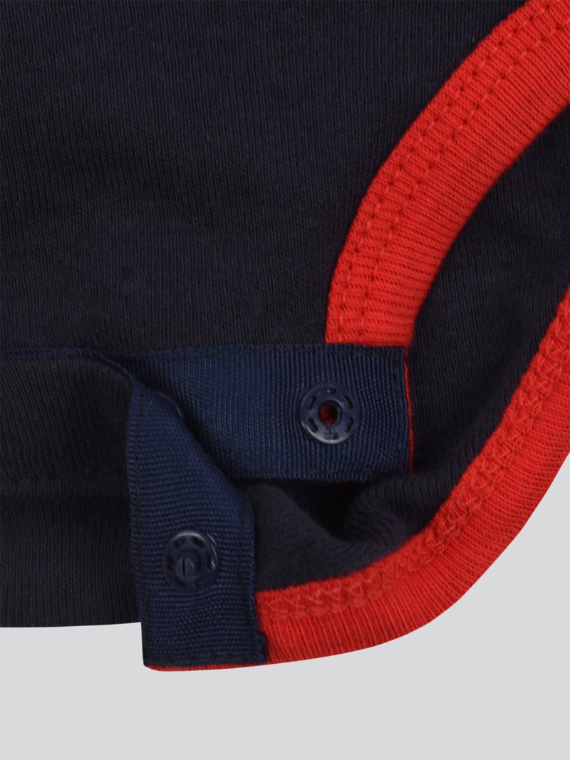 Baby 3 Piece Boxed Baby Gifting Set in Navy, rear view