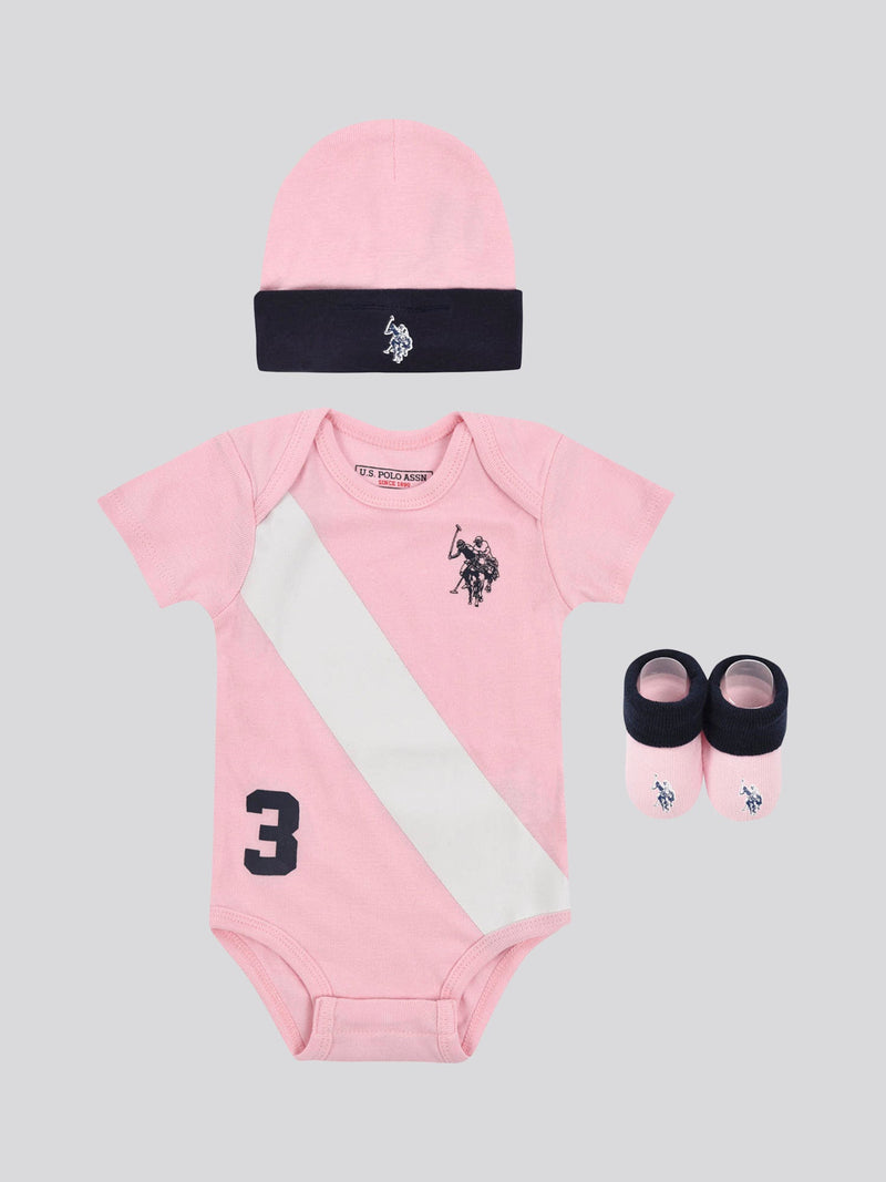 Baby 3 Piece Boxed Baby Gifting Set in Light Pink, alternate view