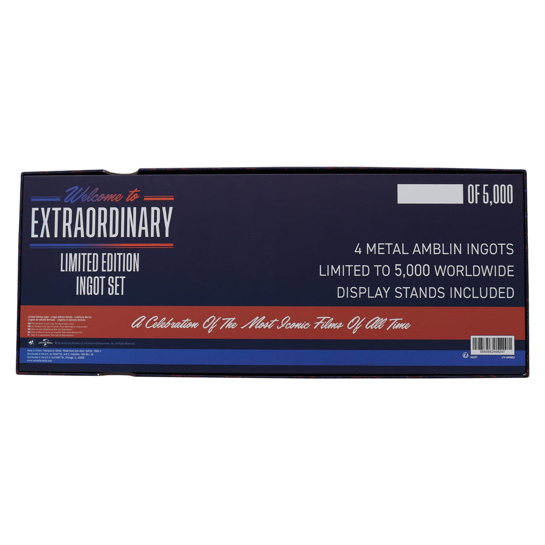 Amblin 4 Piece Metal Movie Ingot Collection Limited Edition Box Set (Back to The Future, E.T., Jaws & Jurassic Park)