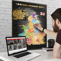 England Non League Football Stadium Scratch-Off Map, alternate view