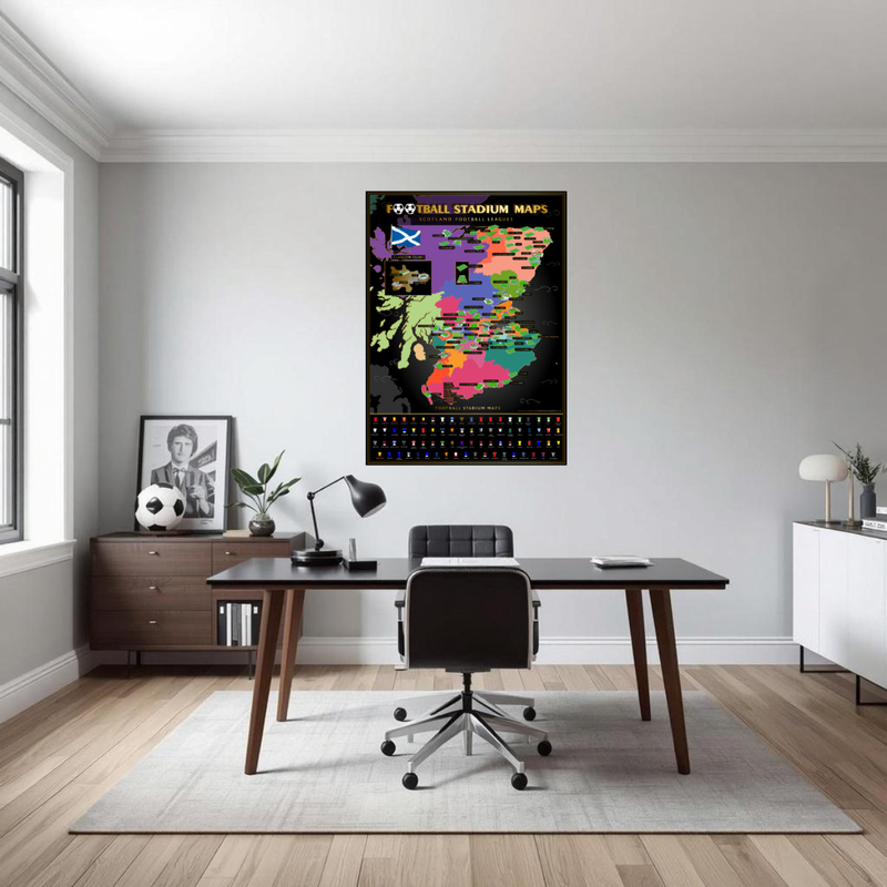 Scotland Football Stadium Scratch-Off Map collectible from Football Stadium Maps