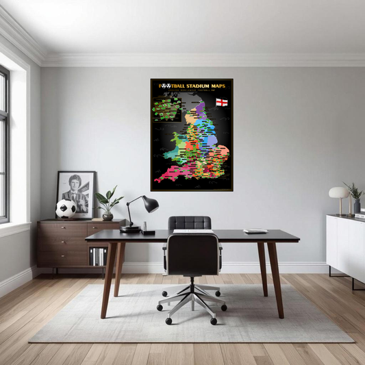 England Non League Football Stadium Scratch-Off Map collectible from Football Stadium Maps