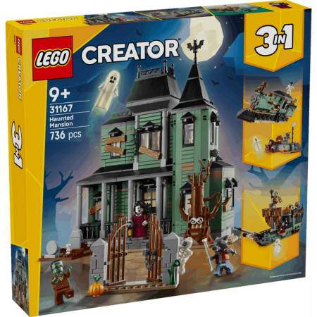 Lego Creator 3 in 1 31167 Haunted Mansion Rebuildable Set for Ages 9+ collectible from Curious Minds