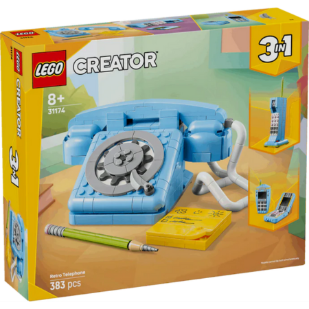 Lego Creator 3 in 1 31174 Retro Telephone Rebuildable Set for Ages 8+ collectible from Curious Minds