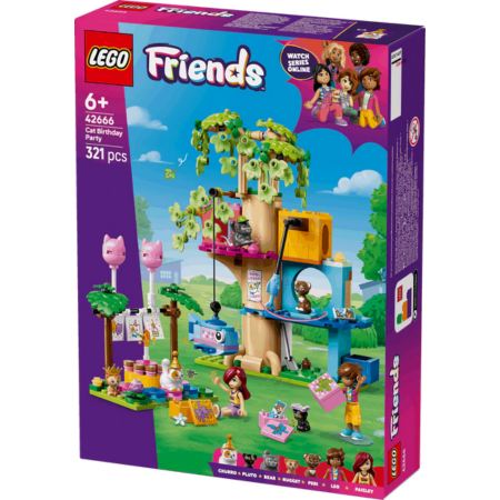 Lego Friends 42666 Cat Birthday Party & Tree House for Ages 6 and Up collectible from Curious Minds