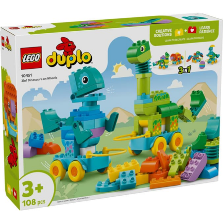 Lego Duplo Town 10451 3 in 1 Dinosaurs on Wheels Set for Ages 3 and Up collectible from Curious Minds