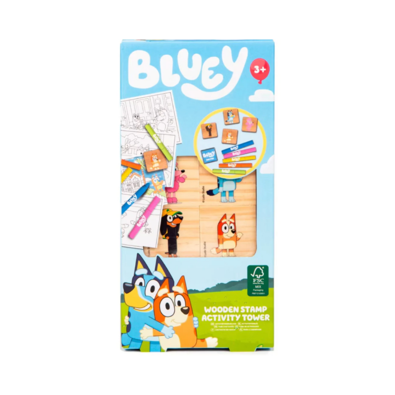 Bluey Wooden Stamps Activity Set collectible from PoundFun