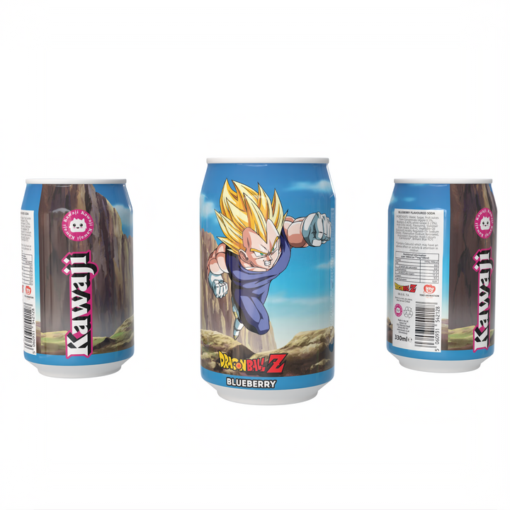 Dragon Ball Z Vegeta's Blue Fury -  Blueberry Flavour Soda Can 330ml