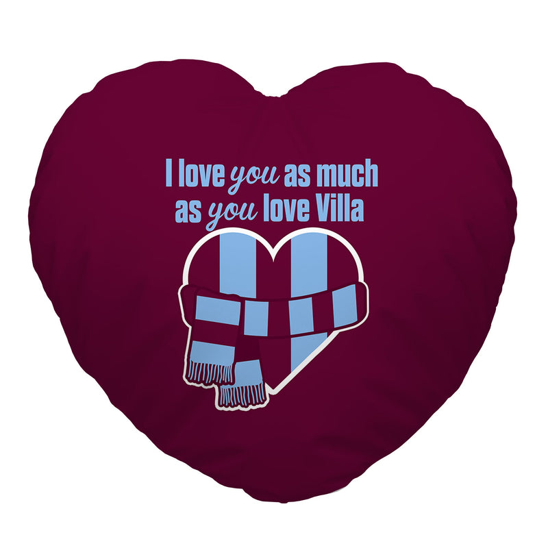 Love You as much as You Love Villa - Heart Shaped Cushion collectible from https://britishmade.gifts/