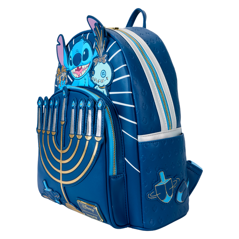 Loungefly - Lilo & Stitch Hanukkah Menorah Light Up Mini Backpack close up detail