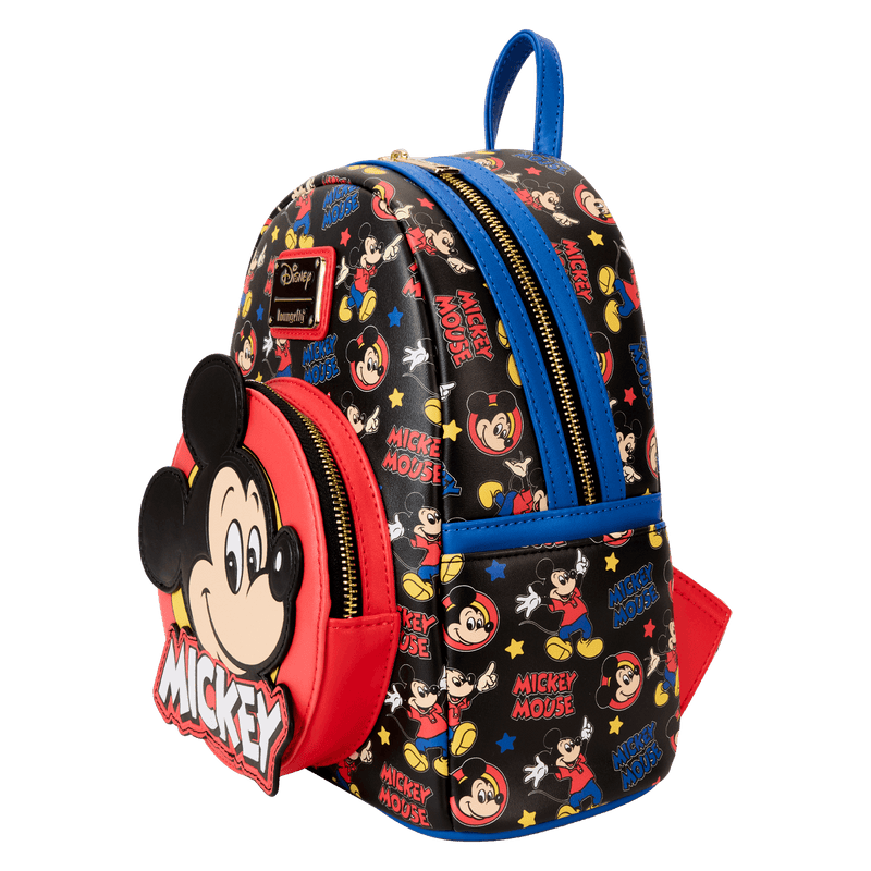 Loungefly - Disney Mickey Mouse Classic All-Over Print Mini Backpack close up detail