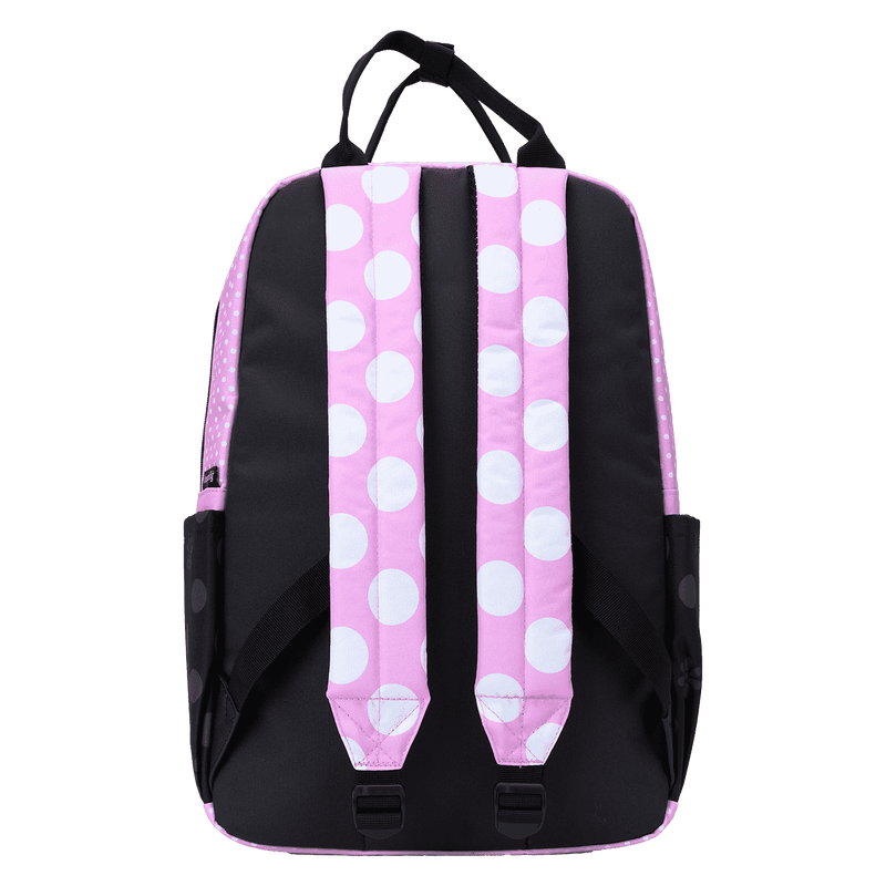 Loungefly - Disney Minnie Mouse Floral Rock The Dots Full-Size Backpack back view
