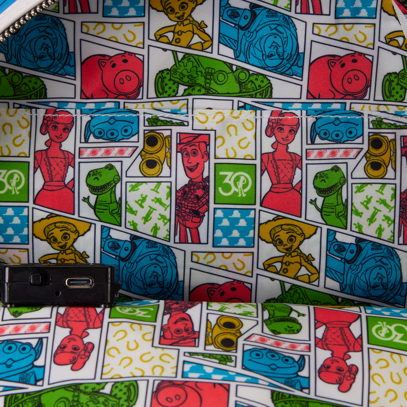 Loungefly - Toy Story 30th Anniversary Buzz Lightyear Glow Mini Backpack detail shot