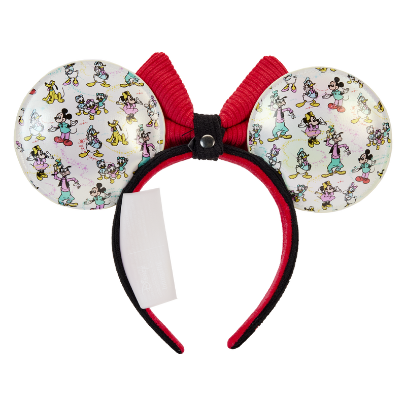Loungefly Disney100 Mickey & Friends Classic All-Over Print Iridescent Mini Backpack With Ear Headband