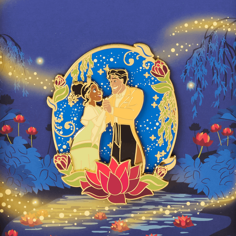 Loungefly - Princess and the Frog Tiana & Naveen Glow Collector Box Sliding Pin detail shot