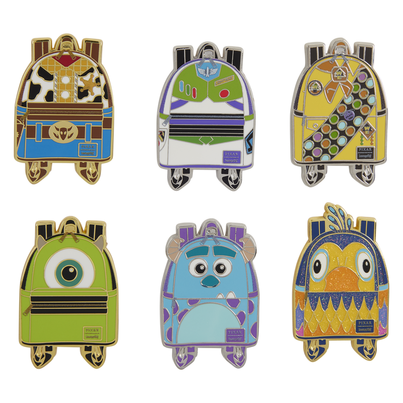 Loungefly - Disney Pixar Characters Mini Backpack Blind Box Enamel Pin side angle