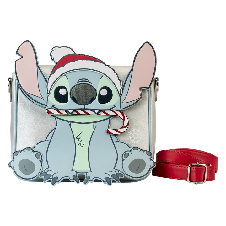 Loungefly Disney Stitch Holiday Glitter Crossbody Bag