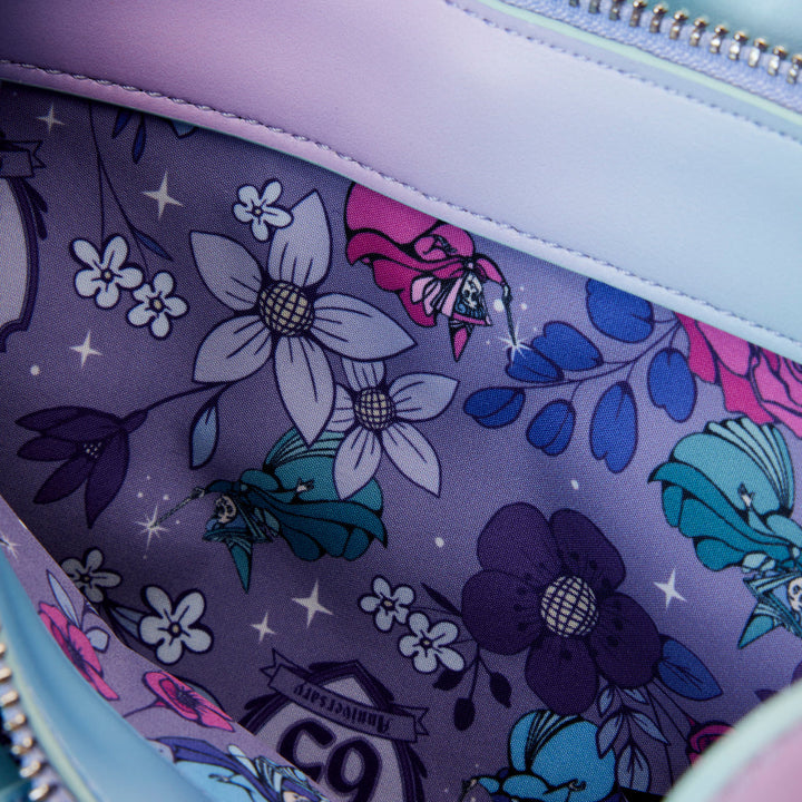 Loungefly Disney Sleeping Beauty 65th Anniversary Floral Crown Crossbody Bag