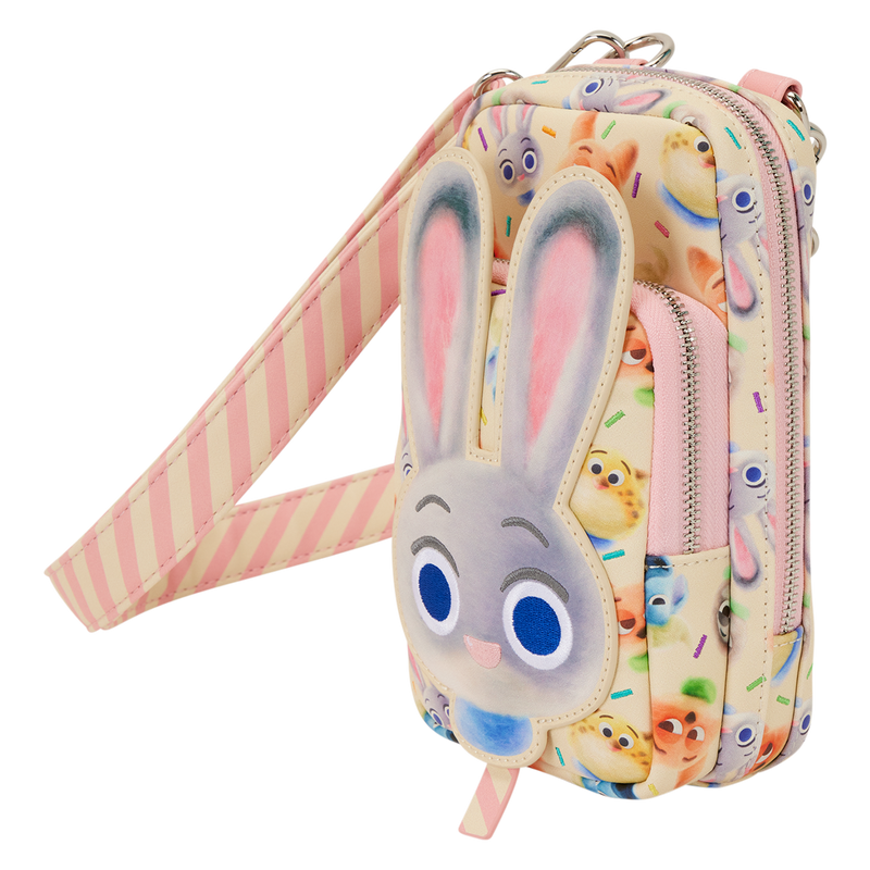 Loungefly - Zootropolis 2 Judy Hopps Cotton Candy Phone Crossbody Bag with Coin Bag close up detail