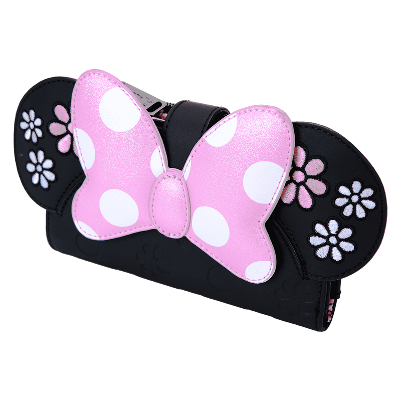Loungefly - Disney Minnie Mouse Floral Rock The Dots Flap Wallet side angle