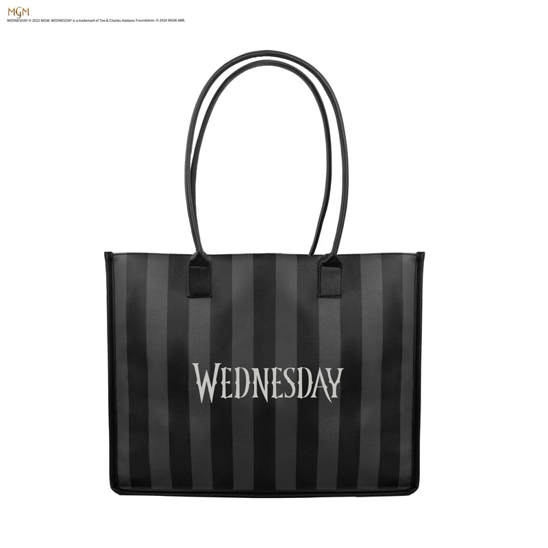 Wednesday Nevermore Academy Black Shopping Bag, rear view