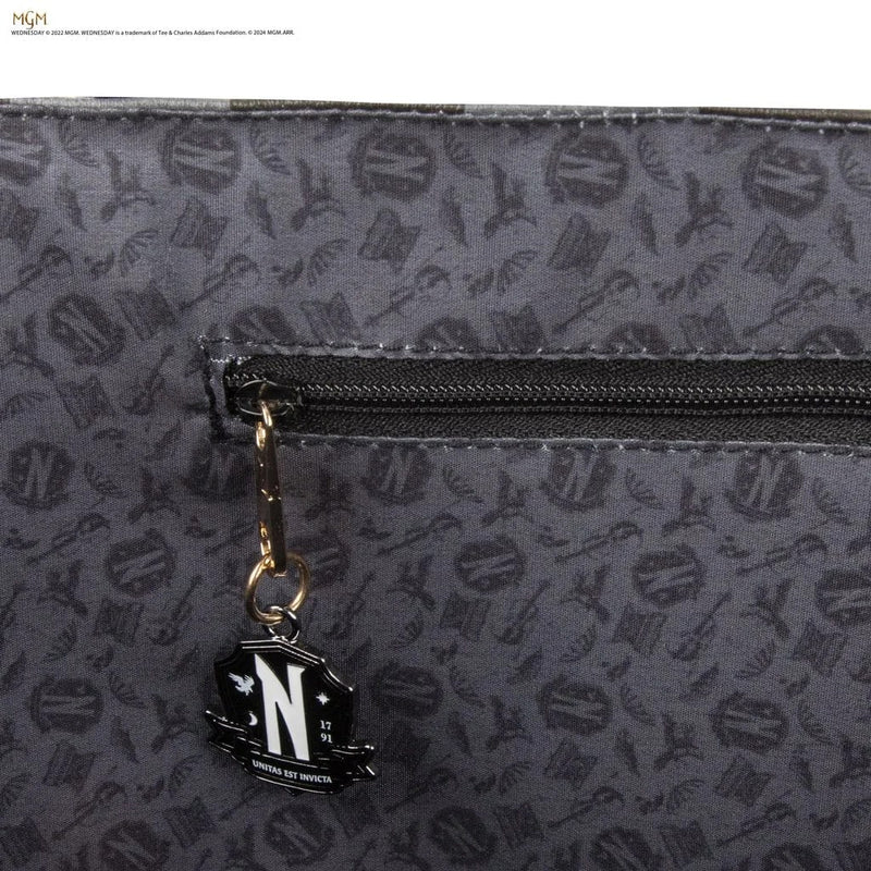 Wednesday Nevermore Academy Black Shopping Bag, packaging shot