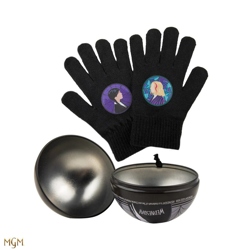 Wednesday and Enid Holiday Capsule with Gloves, close-up detail